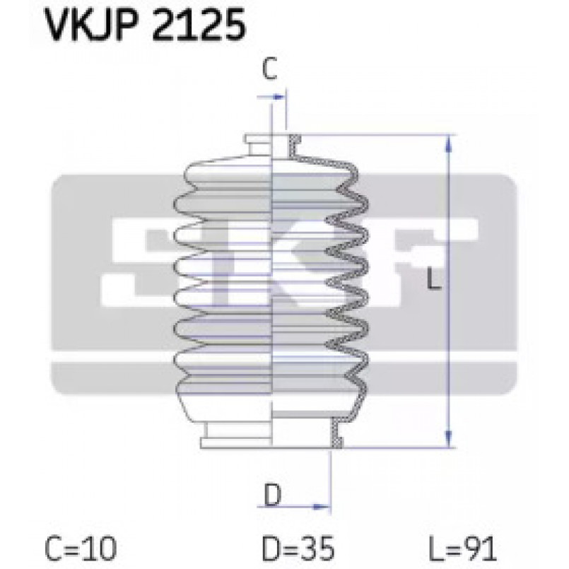 VKJP 2125 SKF - Пильовик привідного валу
